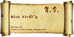 Nick Virág névjegykártya